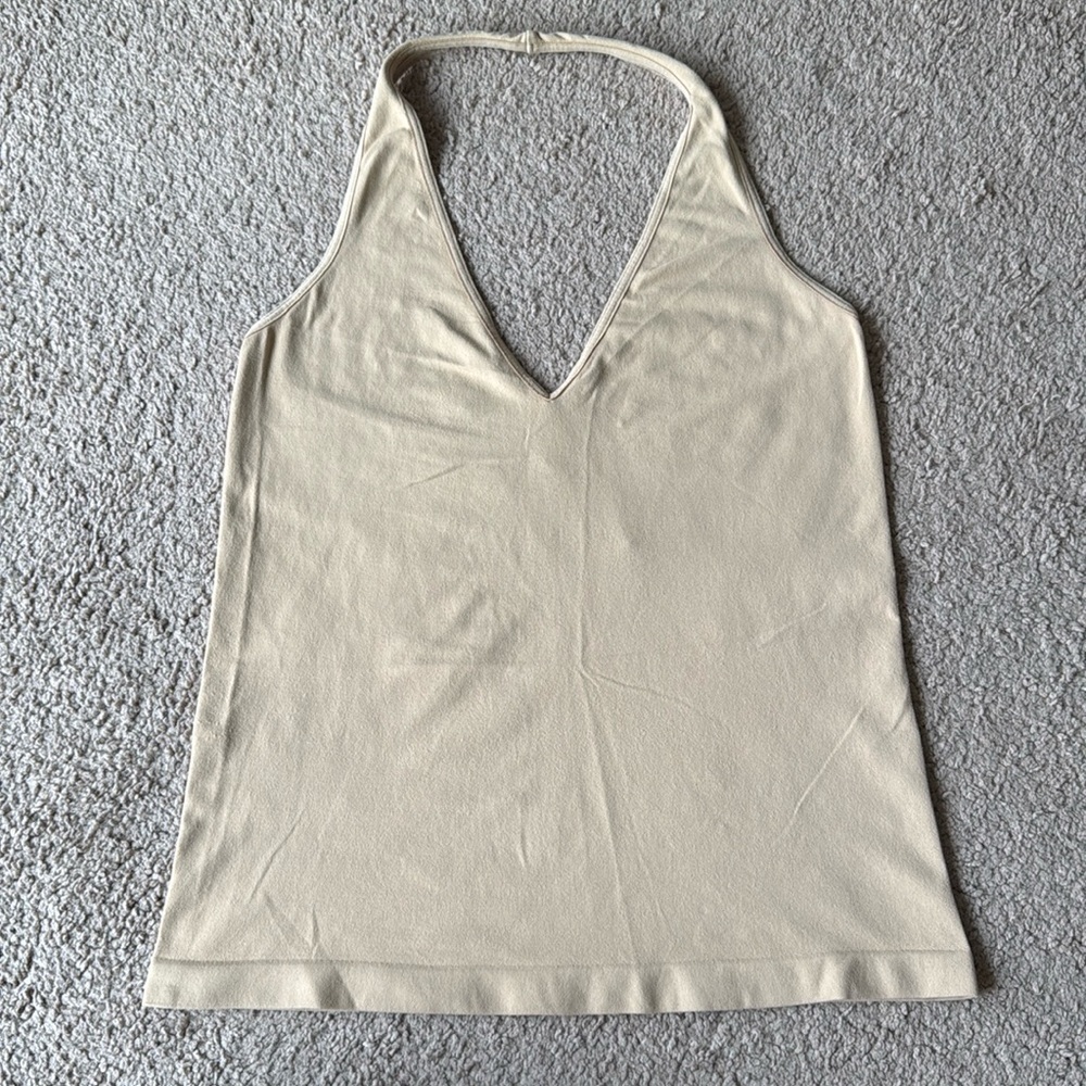 Intimately by Free People- Tan/Nude Halter Neck Seamless Tank Top